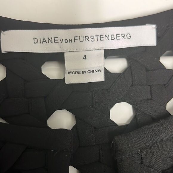 Diane von Furstenberg Black Sleeveless Pullover Sheath Dress w/ Braided Accent-4 - Picture 13 of 16